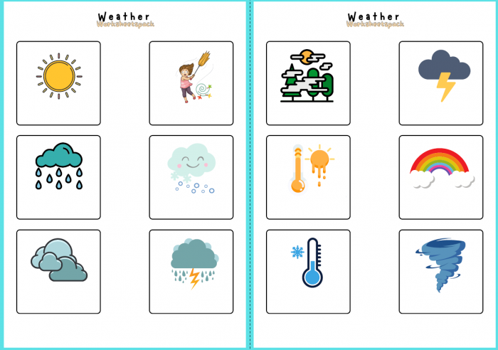 《Flashcards Weather》2页天气闪卡素材PDF 百度云网盘下载
