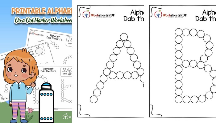 《Printable Alphabet Do a Dot Marker Worksheets》字母点点画练习册 26个字母涂色认知 PDF 百度云网盘下载