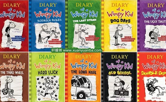 《Diary of a Wimpy Kid小屁孩日记全套14册+2册》PDF+原版MP3音频 百度云网盘下载