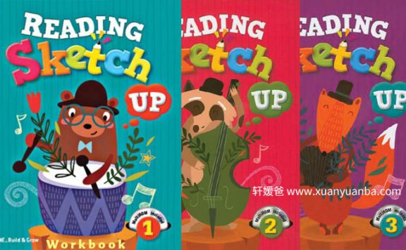 《Reading Sketch Up 1-2-3》适合幼儿园小学英文练习册音频PDF 百度云网盘下载