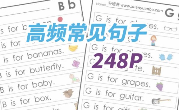 《高频词汇常见句子》248页作业纸 帮助孩子提高英语阅读能力 PDF百度云网盘下载