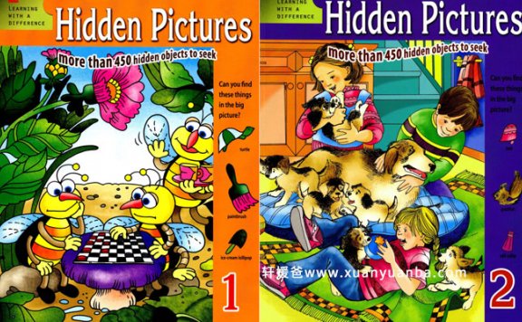 《Hidden pictures1-2》游戏书2册 锻炼孩子的专注力 PDF格式百度云网盘下载