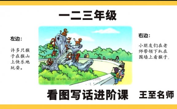 《王至名师：看图写话进阶课》小学作文启蒙课30讲 MP4视频 百度云网盘下载
