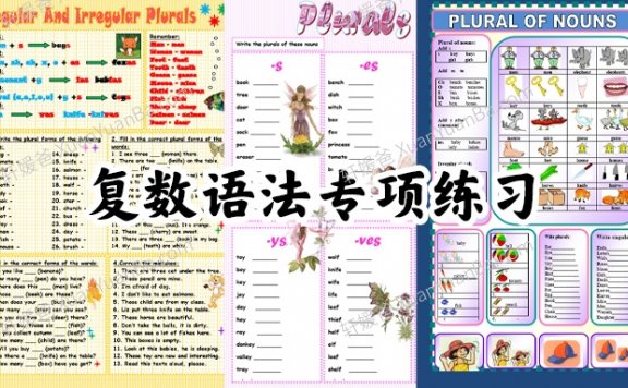 《Plural worksheets》关于复数的专项练习纸6套PDF 百度网盘下载