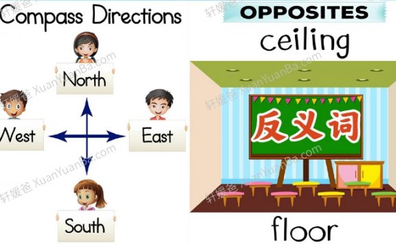 《OPPOSITES 》106张英语反义词闪卡 PDF百度云网盘下载