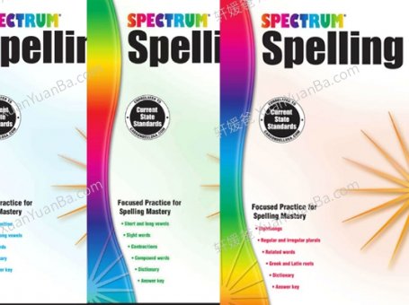 《Spectrum Spelling GK-G6》幼儿园到六年级光谱拼写练习册7套PDF 百度云网盘下载
