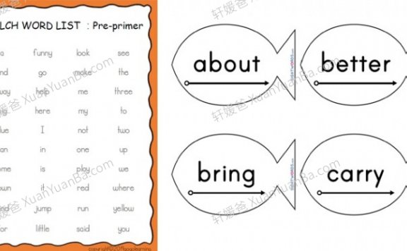 《Dolch Sight Words》常见高频词汇互动游戏小鱼卡PDF百度云网盘下载
