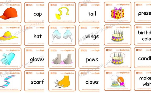 《Learn ENGLISH Kids系列闪卡》30份主题闪卡PDF 百度云网盘下载