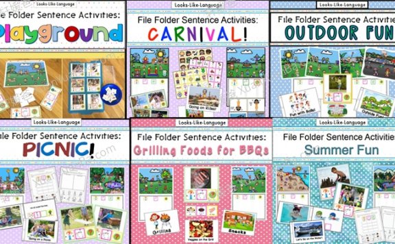 《户外主题活动 Outdoors Sentence Activities》互动游戏书六册PDF 百度云网盘下载
