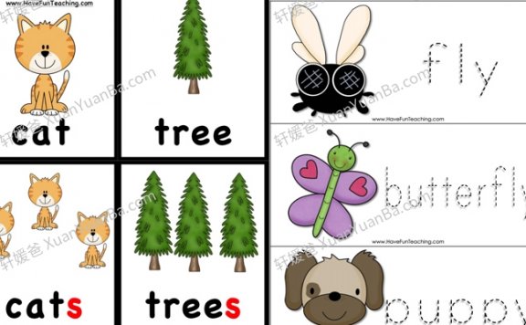 《复数名词游戏和练习》8份英文小学语法练习PDF 百度云网盘下载