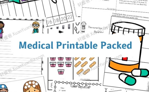 《社区帮手儿童医生套件和儿童医生游戏 Medical Printable Packed》医生主题练习PDF百度云网盘下载