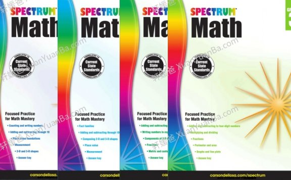 《Spectrum Math GK-G8》美国光谱小学数学英文练习册含答案PDF 百度云网盘下载