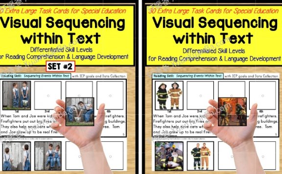 《Visual Sequencing With in Text 1&2 》英语启蒙排序安静书素材练习册PDF 百度云网盘下载