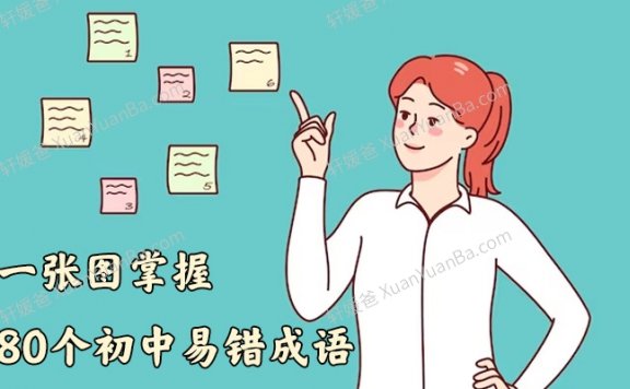 《用一张图掌握80个初中易错成语》初中语文知识PDF 百度云网盘下载
