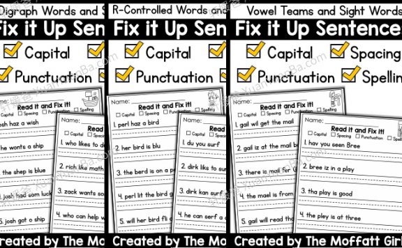 《Fix it Up Sentences The Bundle》350页英文句子改错练习册素材PDF 百度云网盘下载