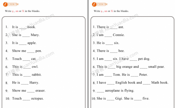 《小学英语语法作业纸33册》英文语法练习纸300+页PDF 百度云网盘下载