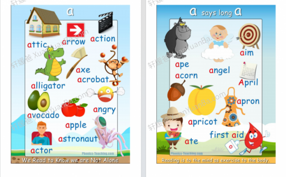 《168张自然拼读精美海报 Phonics Posters》小学英语自然拼读海报素材PDF 百度云网盘下载