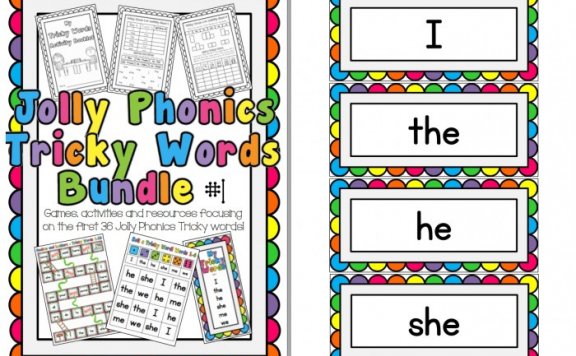 《Jolly Phonics Tricky Words Worksheets Set 1》自然拼读练习册桌游PDF 百度云网盘下载