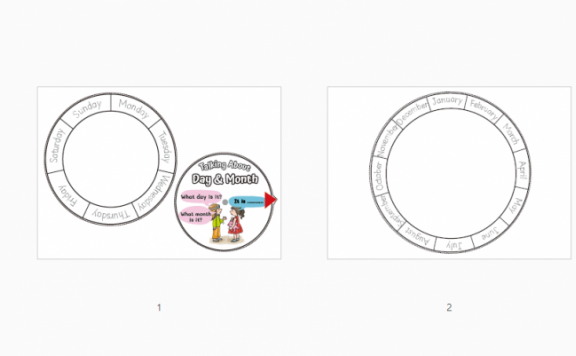 《日期月份转盘Talking about Day & Month》英语日常对话手工转盘素材PDF 百度云网盘下载