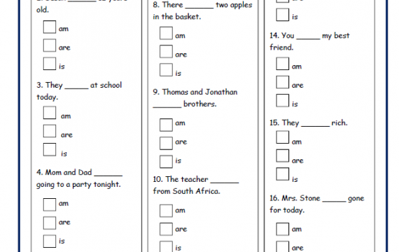 《am\is\are》小学语法be动词练习纸 Worksheets PDF&WORD 百度云网盘下载