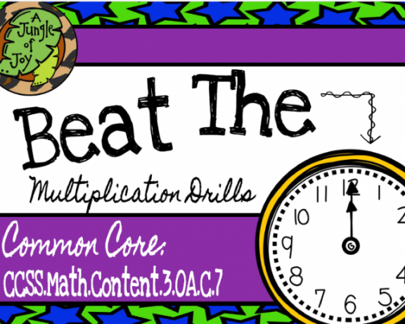 《Beat the Clock Multiplication Drills》趣味十足的乘法口算速练卡PDF 百度云网盘下载