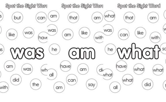 《Kindergarten Spot the Sight Word Dot Marker Activity .》幼儿启蒙高频词涂色找词练习资源教具素材14页 PDF 百度云网盘下载