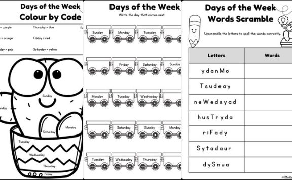 《Days of the Week》英语每周每天日期练习纸6套 PDF 百度网盘下载