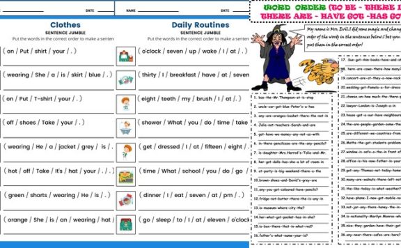 《Sentence 英语语序专项练习纸3件套》Worksheet 句子排序训练 PDF 百度网盘下载